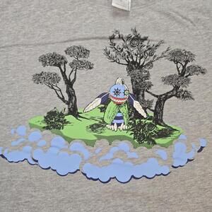 IKEA Shirt Mens Large Gray Graphic Monster Tree Clouds Art Tee T-Shirt Modern